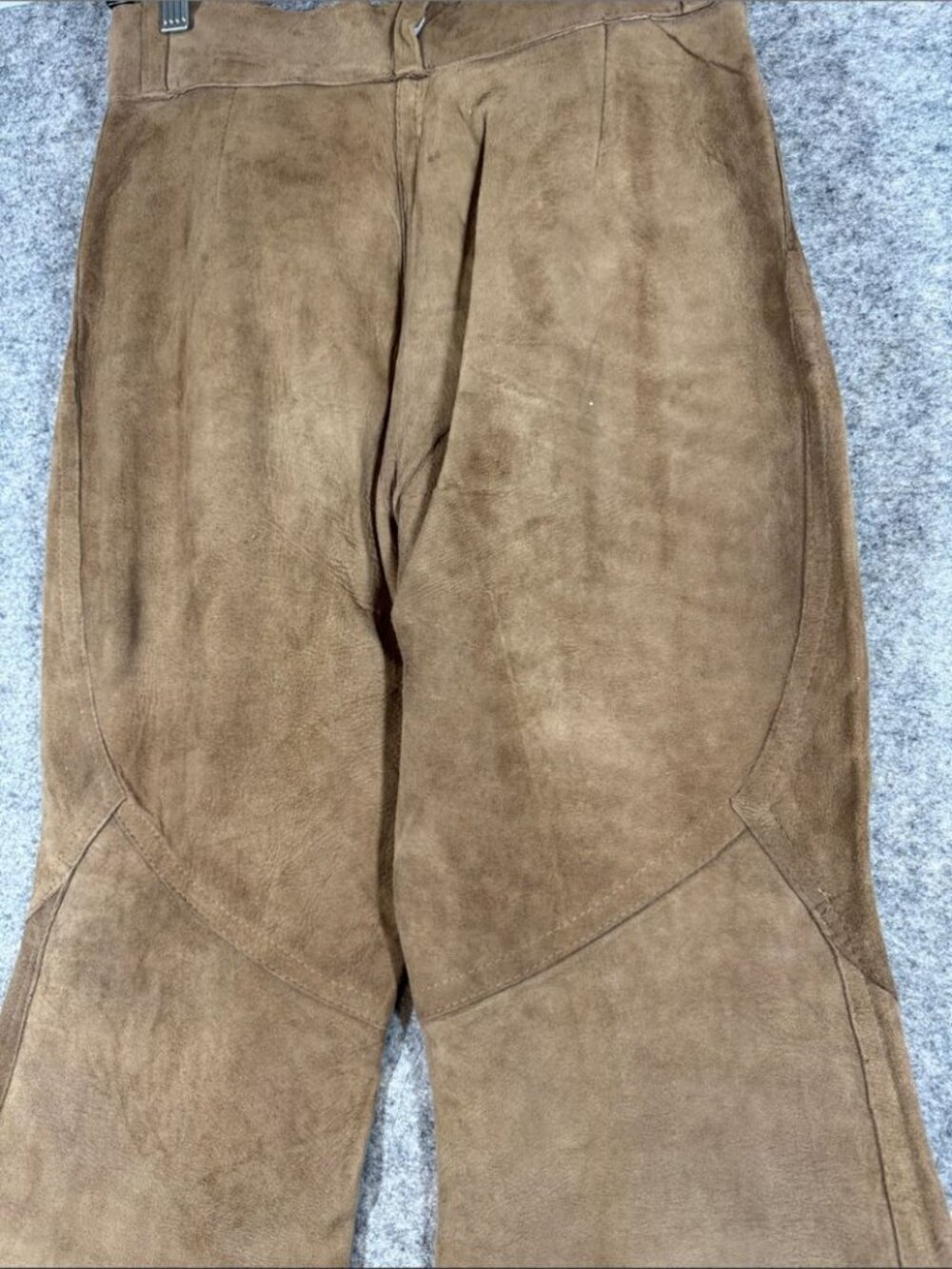 Vintage Brown Suede High Waisted Flare Pants Bell Bottom Boho Western Festival - Picture 15 of 16
